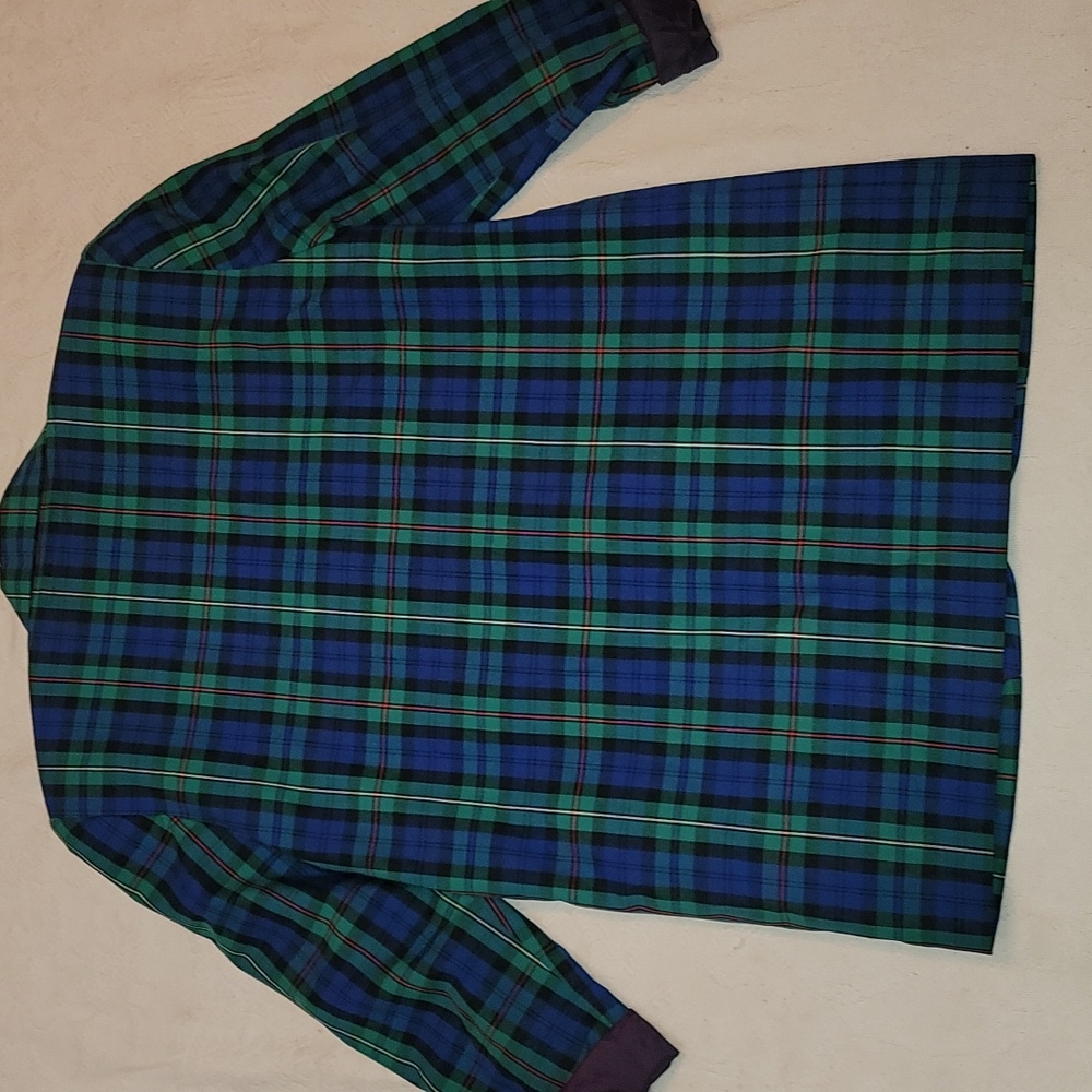 Vintage blazer Prestwyck jacket plaid green blue yellow, lined 80's 90's sz Med - Picture 8 of 9